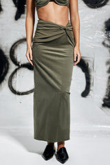 Hollister Twist Ruch Skirt In Green