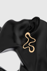 Kathleen Asymmetric Hollow Earrings In Gold