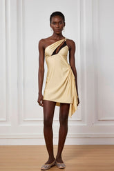 Keily Lace Single Shoulder Ruch Mini Dress