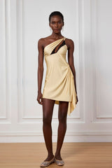 Keily Lace Single Shoulder Ruch Mini Dress