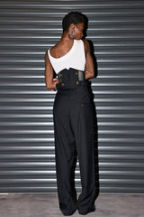 Kiara Fishbone Button Pants