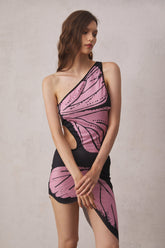 Lily One Shoulder Butterfly Mini Dress
