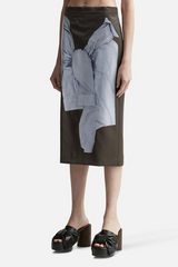 London Bow Print Skirt