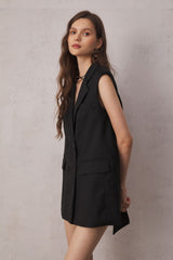 Madisyn Backless Suit Vest Dress
