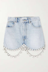 Maya Crystal Embellished Denim Skirt