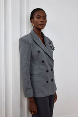 Meilani Flower Button Lapel Blazer