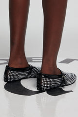 Mia Rhinestone Embellished Fishnet Flats