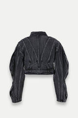 Mila Wave Sleeve Denim Jacket