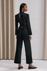 Morgan Asymmetric Cutout Blazer In Black