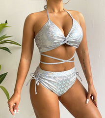 Color Gradient Split Swimsuit