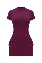 SOFIA - SHORT SLEEVE FORM FITTING STRETCH DRESS