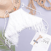 Handmade Knitting Tassel Strap Bandeau Bikini