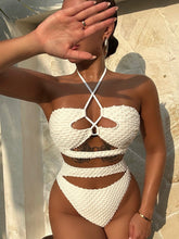 Beige Drawstring Split Bikini Luoguo Sexy Swimsuit