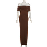 Kamila Off-Shoulder Backless Knit Dress