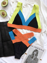 Color Block Swimsuit Triangle Bag Bikini