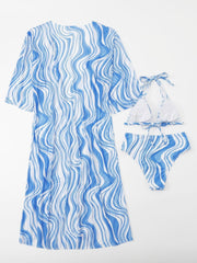 Corrugated Three-Piece Beach Swimsuit