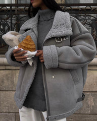 Olivia - Oversized Vegan Shearling Jacket