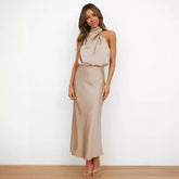 Aria Satin Halter Dress