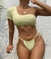 Sexy One Shoulder Split Swimsuit