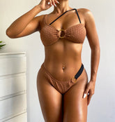 Irregular Asymmetric Shoulder Strap Swimsuit