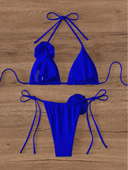 Sexy Three-Dimensional Floral Bikini Suit