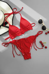 Sexy Split Halter Bikini Swimsuit