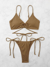 Summer Sexy Solid Color Tied Bikini Set