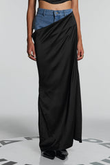 Ronny Denim Hollow Maxi Skirt