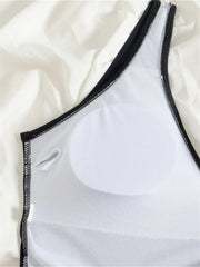 One Piece Women Hollow Out Swimwear 2024 New Solid V Neck Swimsuit Sexy Monokini Bodysuit Bathing Suit Female Summer Beach Wear