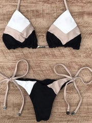 Sexy Halter Swimsuit Women Thong Micro Bikini Push Up 2023 Brazilian Bikini Tropical Plant Print Swimwear String Mini Swimsuit