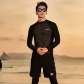 2024 New Korean Long Sleeve Multi Pieces Swimsuit Rash Guard Couples Swimwear Bathing Suits Surfing Long Pant Dropship