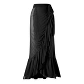 One Piece Swimsuit Women 2024 Floral Print Sexy Swimwear Cover Up Skirt Chiffon Holiday Beachwear Beach Bathing Suit Outfit