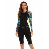2024 Summer Long Sleeve Swimsuit Rashguard Women Surfing Swimwear Diving Print Swimming Suit For Women Bodysuit Rash Guard