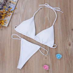 Sexy Micro Bikini Sets Thong Triangle Swimsuit Brazlian Bathing Suit Summer Solid Swimwear Biquini Swimming Pool Beachwear 2023