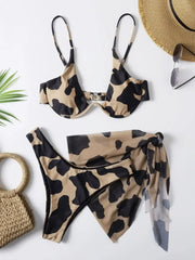 Tie Dye Bikini 2022 Skirts 3 Pieces Set Push Up Swimsuit Women Underwired Swimwear Female Sexy Bathing Suit Beach Wear