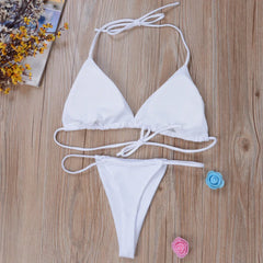 Sexy Micro Bikini Sets Thong Triangle Swimsuit Brazlian Bathing Suit Summer Solid Swimwear Biquini Swimming Pool Beachwear 2023