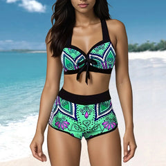 Plus Size Bikini Set 2-Piece Swimsuit 2024 Swimwear Women Sexy Swimming Suit Beachwear Bathing Suit Summer High Waist Monokini