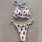 Bikini Set Cherry Print Swimwear Women Bikini Brazilian Thong Swimsuit Two Pieces Bathing Suits Women 2023 Bikini Set Biquini