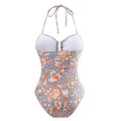 2024 Print Sexy Retro One-piece Women's Swimsuit Set Cover Belly Slimming Swimsuit Vacation Bodysuit Monokini Beachwear Skirt