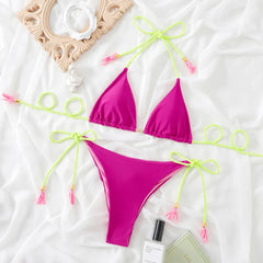 String Triangle Bikinis 2023 Brazilian Thong Swimsuit Women Sexy Swimwear Female Swimming Bathing Suit Beachwear Summer Trikini