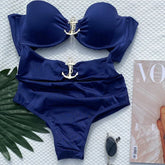 Summer Push Up Bikini Sets Solid Women's Swimsuit Vintage Print Swimwear Vacation Bathing Suit Sexy Summer Outfits Beachwear