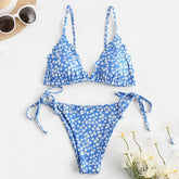 Bikini 2024 Women Y2k Two Piece Floral Print Swimsuit Trendy Suspender Lace Up Bikini Swimwear Summer Hawaiian Bathing Suit