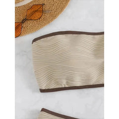 Bikini Women Swimsuit 2024 New Solid Bandeau Bikinis Set Thong Swimwear Summer Biquini 2 Piece Bathing Suit Beach Female