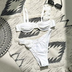 Lace Up Bikini Micro Bikinis Set 2024 New Womens Swimsuit Sexy Female Swimwear Floral Bathing Suit Thong Biquini Swimming Suits