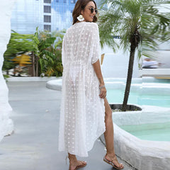 White Beach Dress Woman Black Cover Up for Swimsuit Beach Cover Woman Luxury 2024 Fashion Long Maxi Dress Outing Robe Beachwear