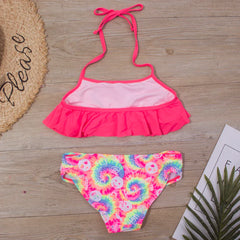 New Falbala Kids Swimwear Swimsuit 2024 New Print Girls Kid Bikini Set 5-14 Years Children Bandage Swimming Suit Beachwear A247