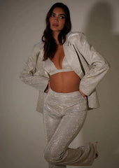 SPARKLE GLITTER SANTORINI BRALETTE TOP SILVER