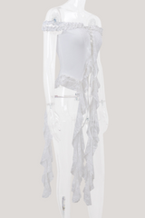 Sacha Off Shoulder Lace Fringe Top