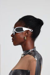 Savanna Wave Mask Sunglasses In Sliver