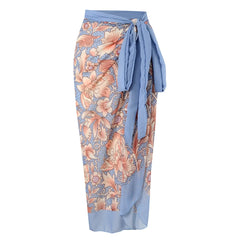 2024 Print Sexy Retro One-piece Women's Swimsuit Set Cover Belly Slimming Swimsuit Vacation Bodysuit Monokini Beachwear Skirt